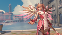 Overwatch 2 Pink Mercy skin with bright background